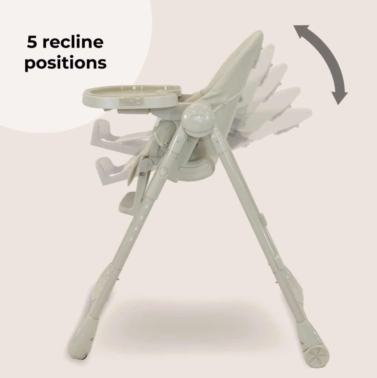 My Babiie Luxe Highchair - Oatmeal (MBHC9OM)