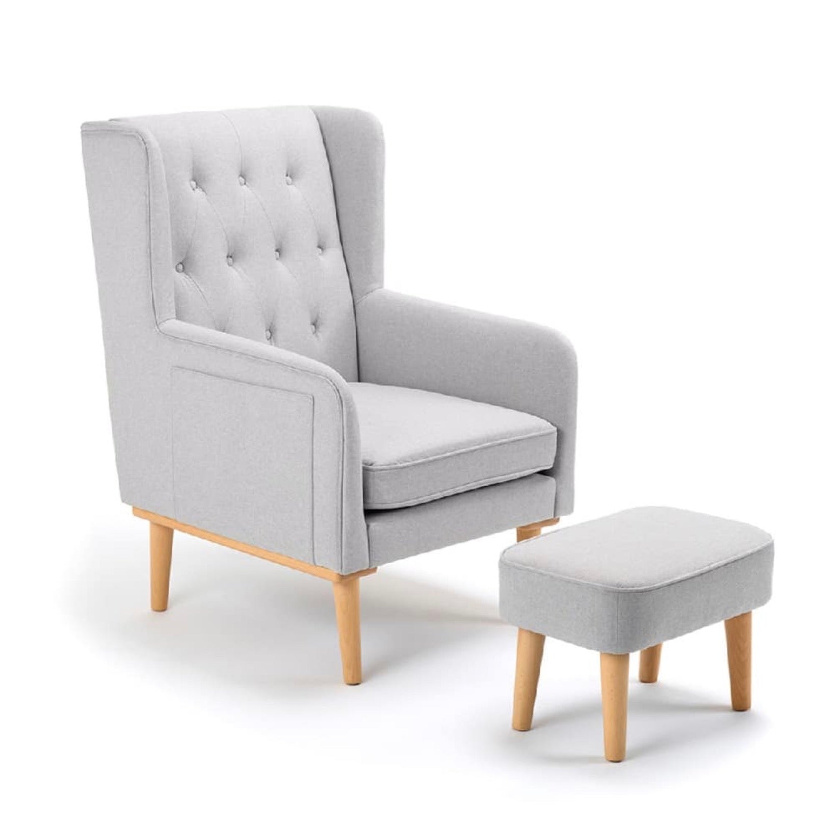 Babymore Lux Nursing Chair with Footstool – Grey
