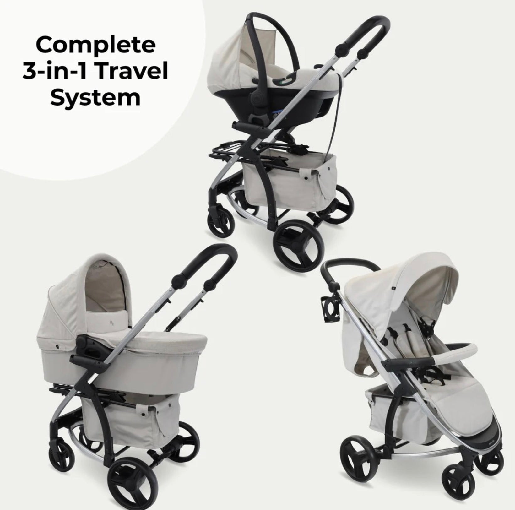My Babiie MB200i Travel System with i-Size Car Seat – Oatmeal