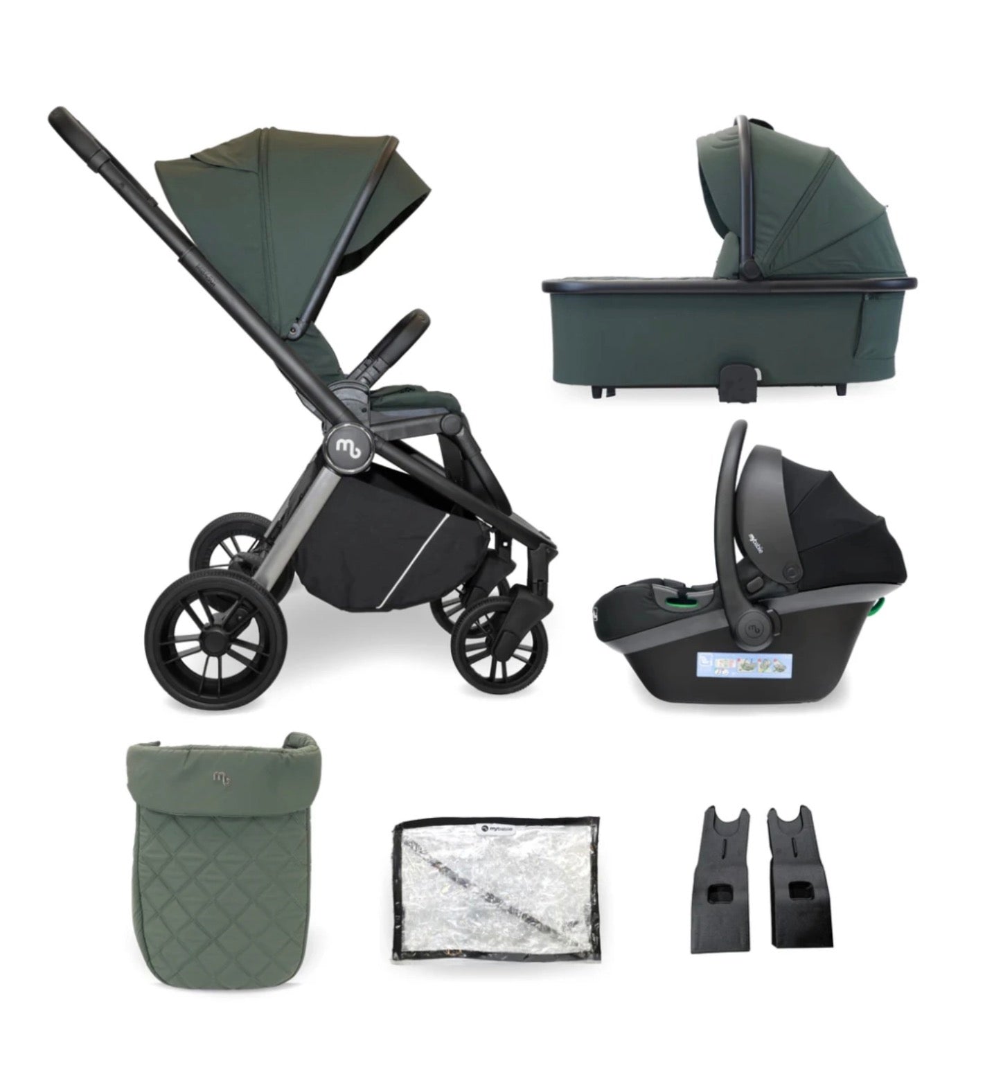 My Babiie MB450i 3 in 1 Travel System - Forest Green (MB450iSG)