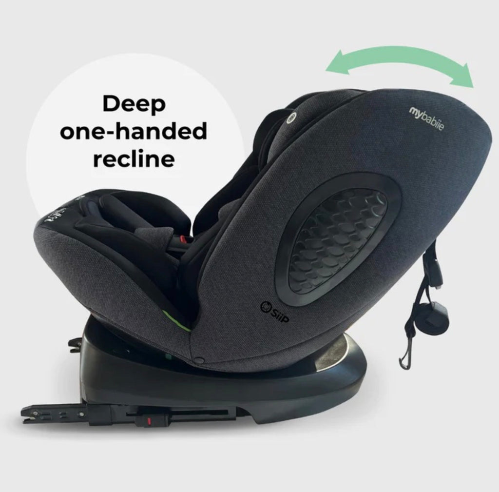 My Babiie MBCS200 Spin R129 Car Seat with Top Tether – Black Leopard