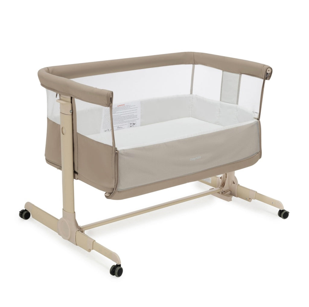 Babymore Neera Bedside Crib – Khaki