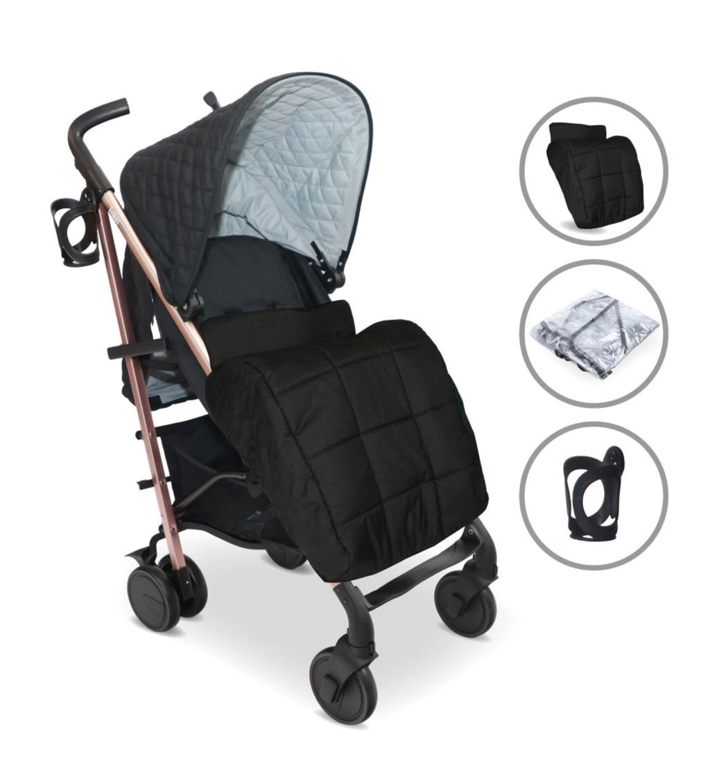 My Babiie MB51 PLUS Stroller - Quilted Black (MB51QG)