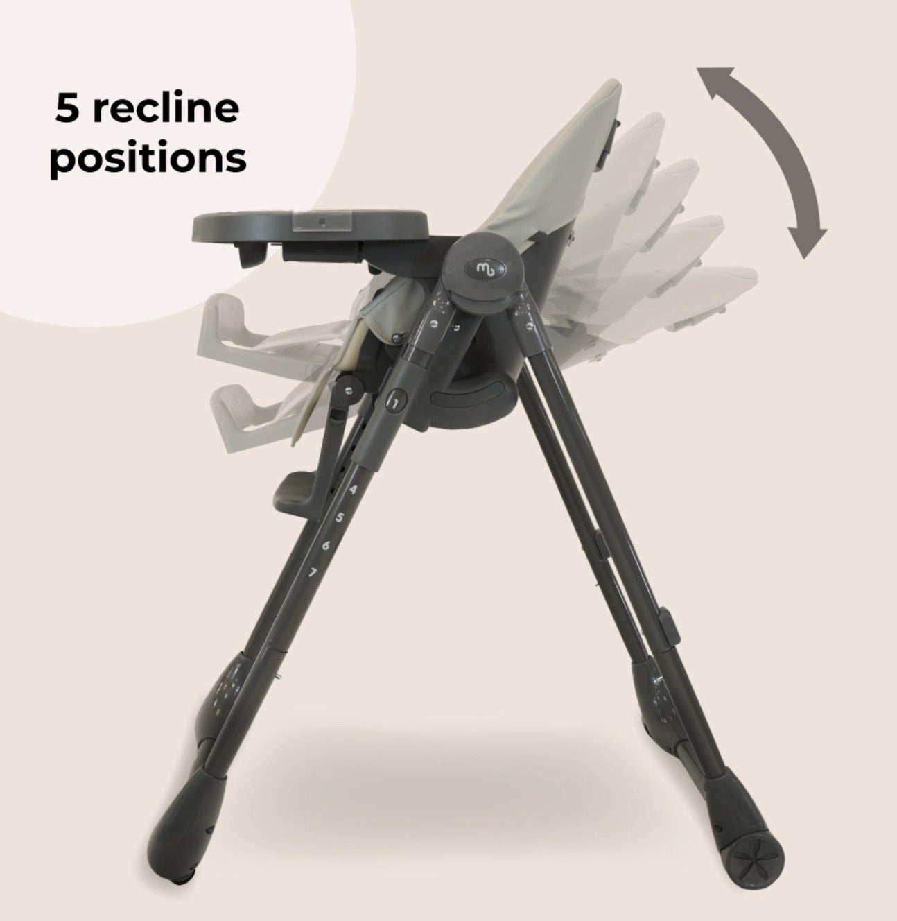 My Babiie Luxe Highchair - Grey (MBHC9GY)