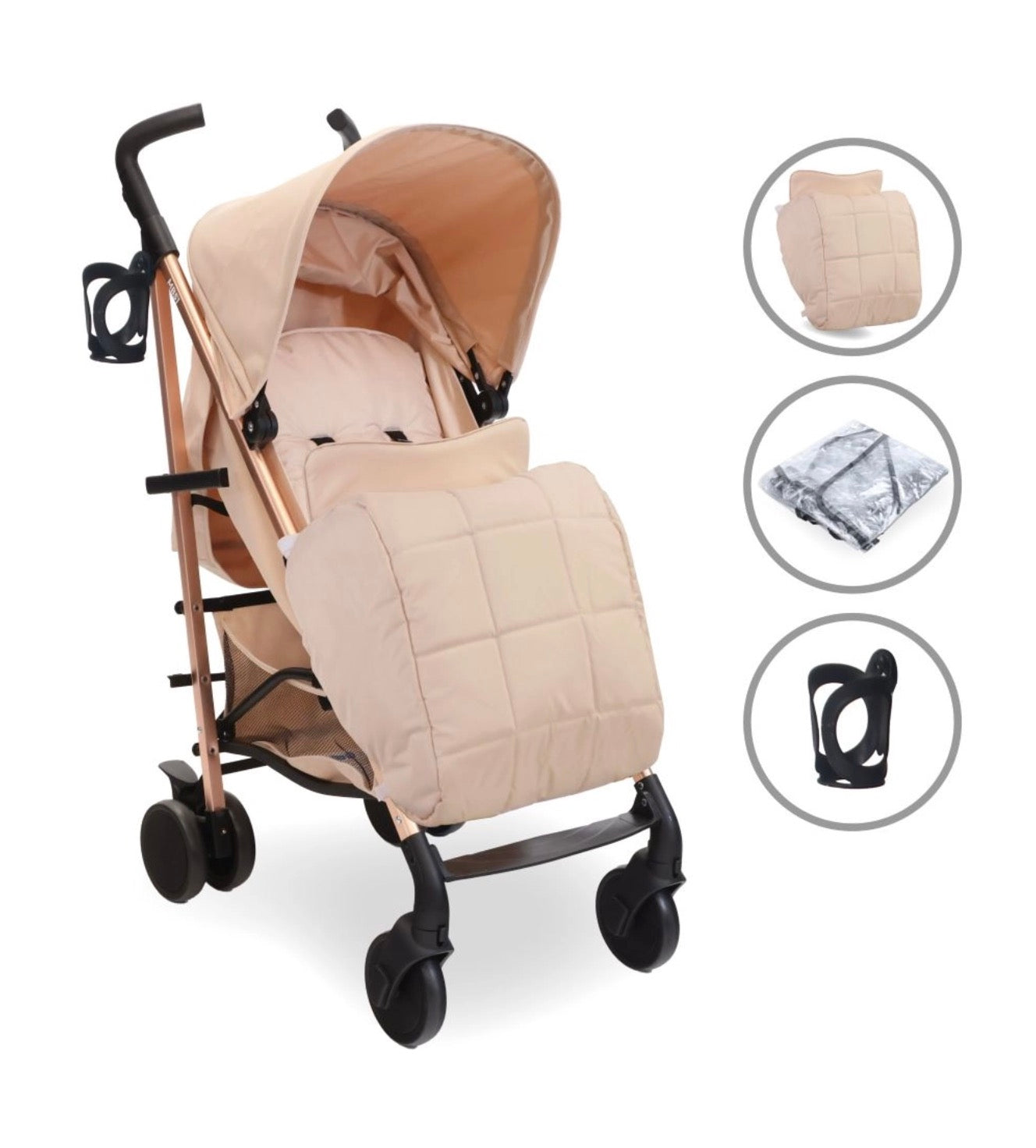 My Babiie MB51 PLUS Stroller - Rose Gold Blush (MB51ROSEBL)