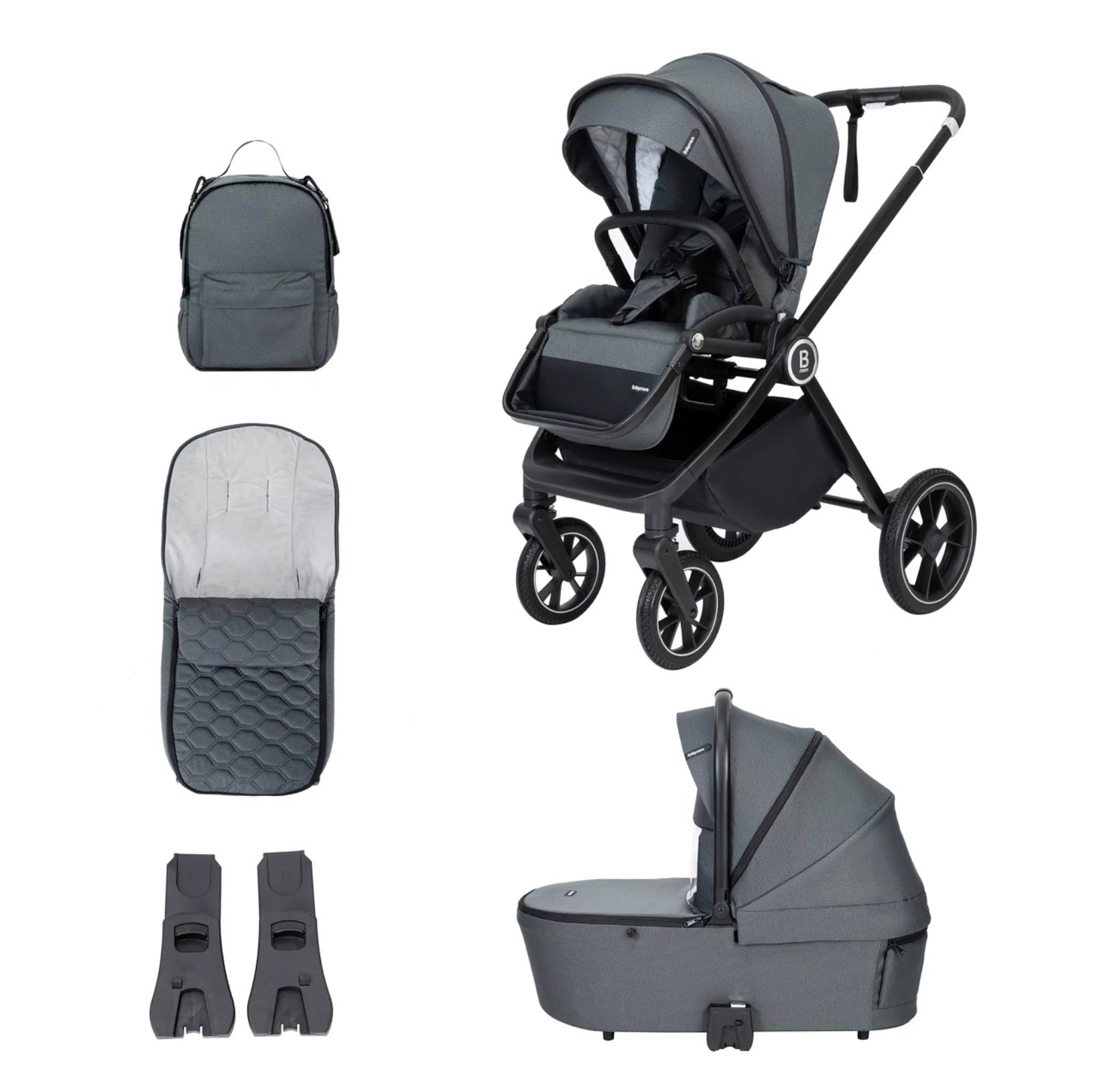 Babymore Kai Pram Pushchair – Forest Grey