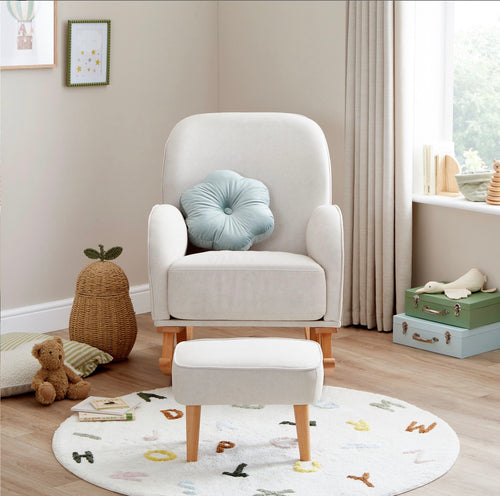Babymore Freya Nursing Chair with Stool – Cream