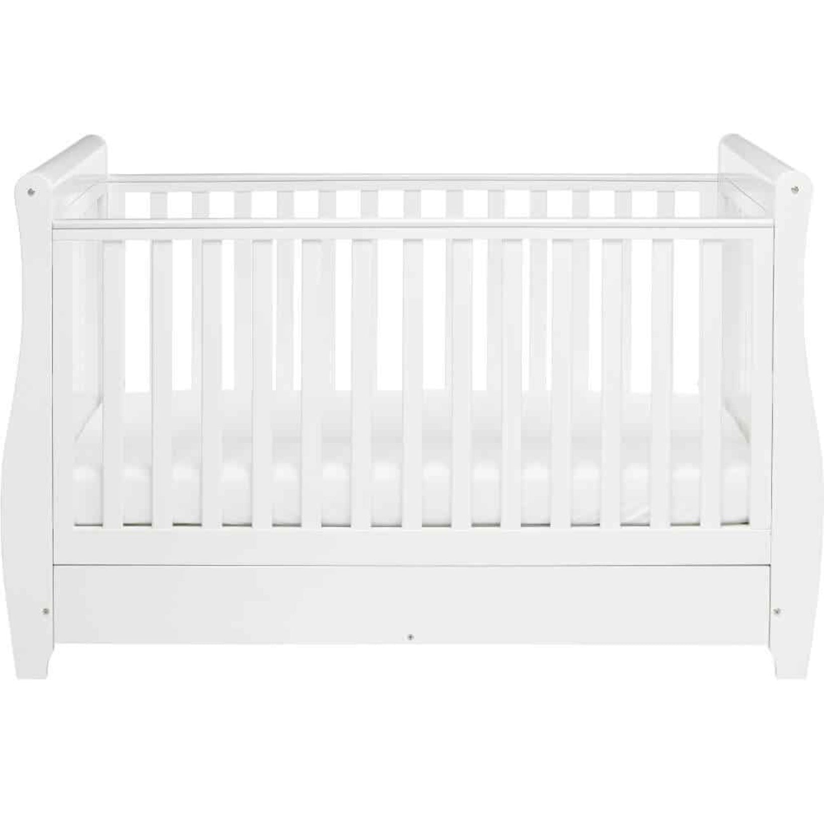 Babymore Stella Dropside Sleigh Cot Bed – White