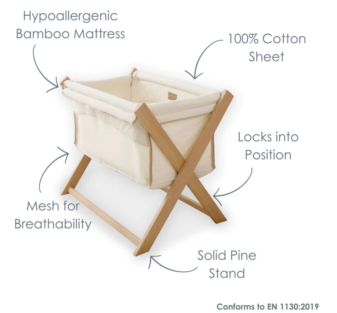 Clair De Lune Organic Folding Crib