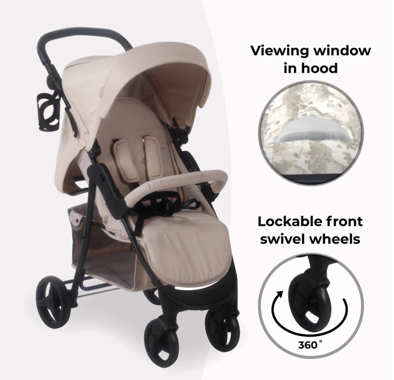 My Babiie MB30 PLUS Pushchair - Oatmeal (MB30BFBO)