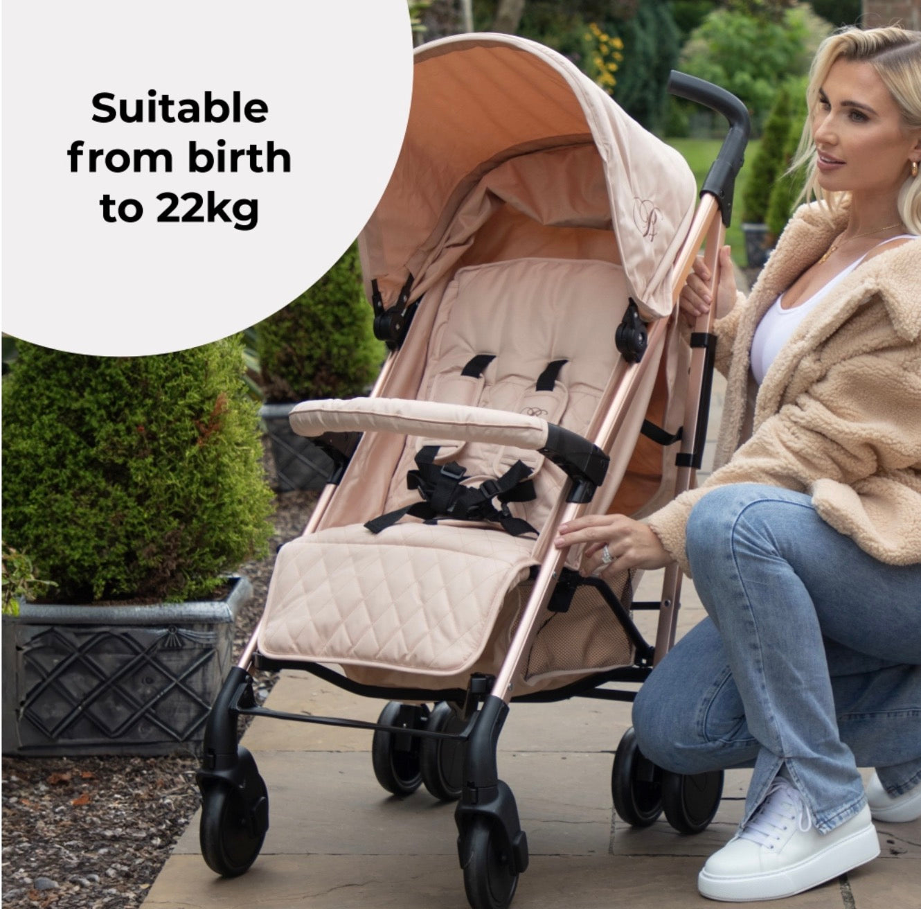 My Babiie MB51 PLUS Stroller - Rose Gold Blush (MB51ROSEBL)