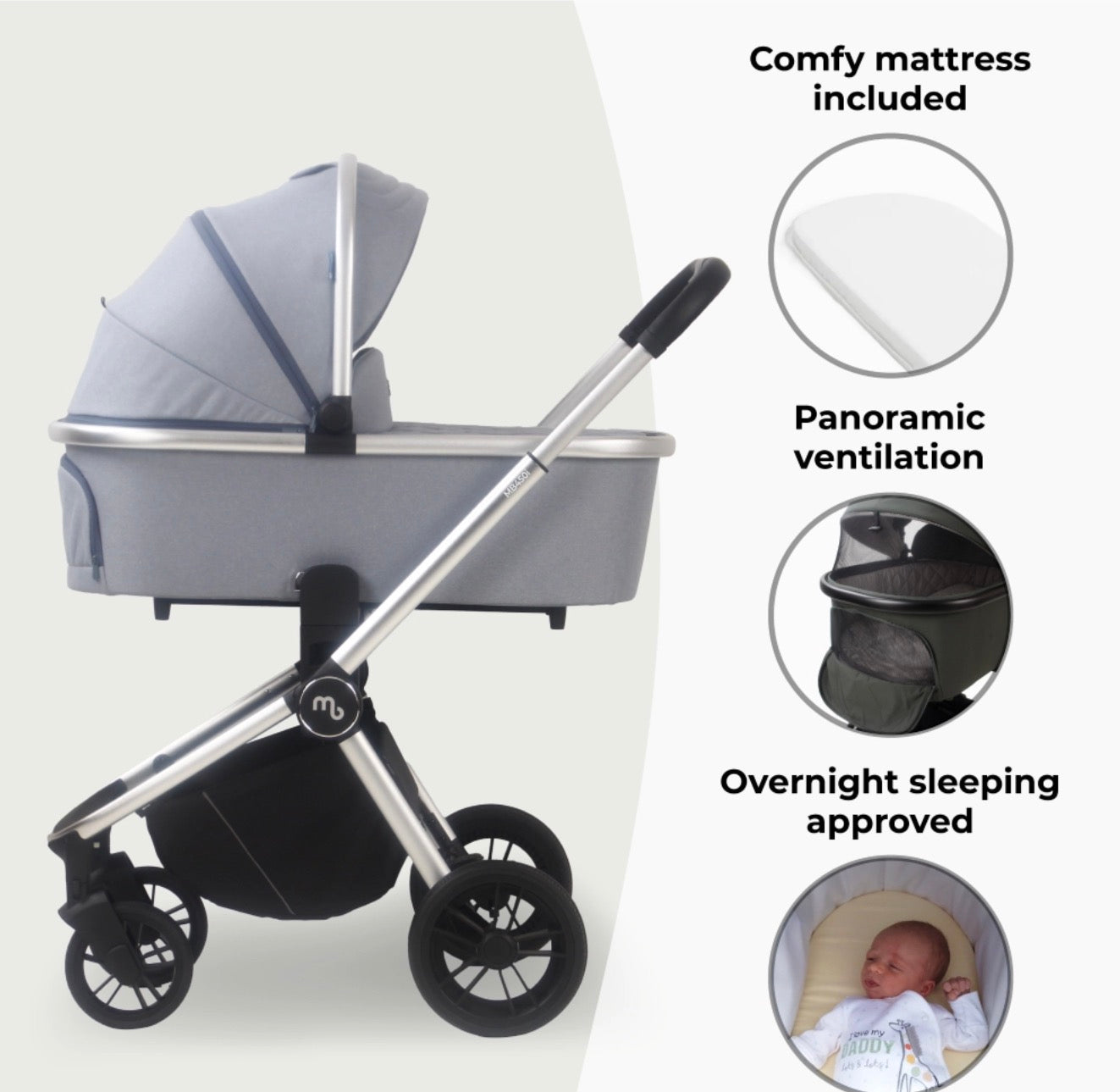 My Babiie MB450i 3 in 1 Travel System - Steel Blue (MB450iBS)