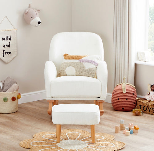 Babymore Freya Nursing Chair with Stool – Boucle