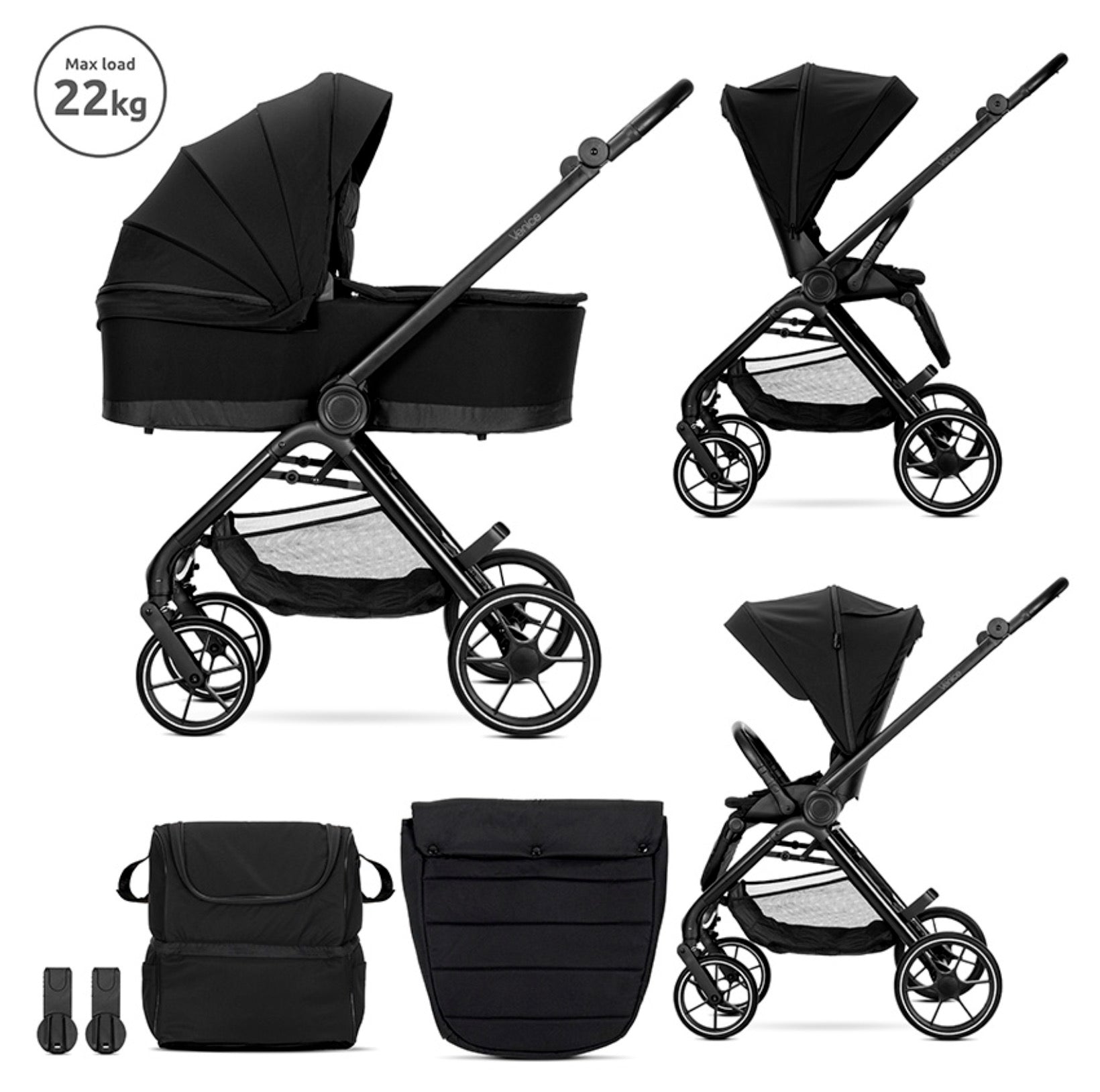 Lorelli Venice 2 in1 Stroller – Black
