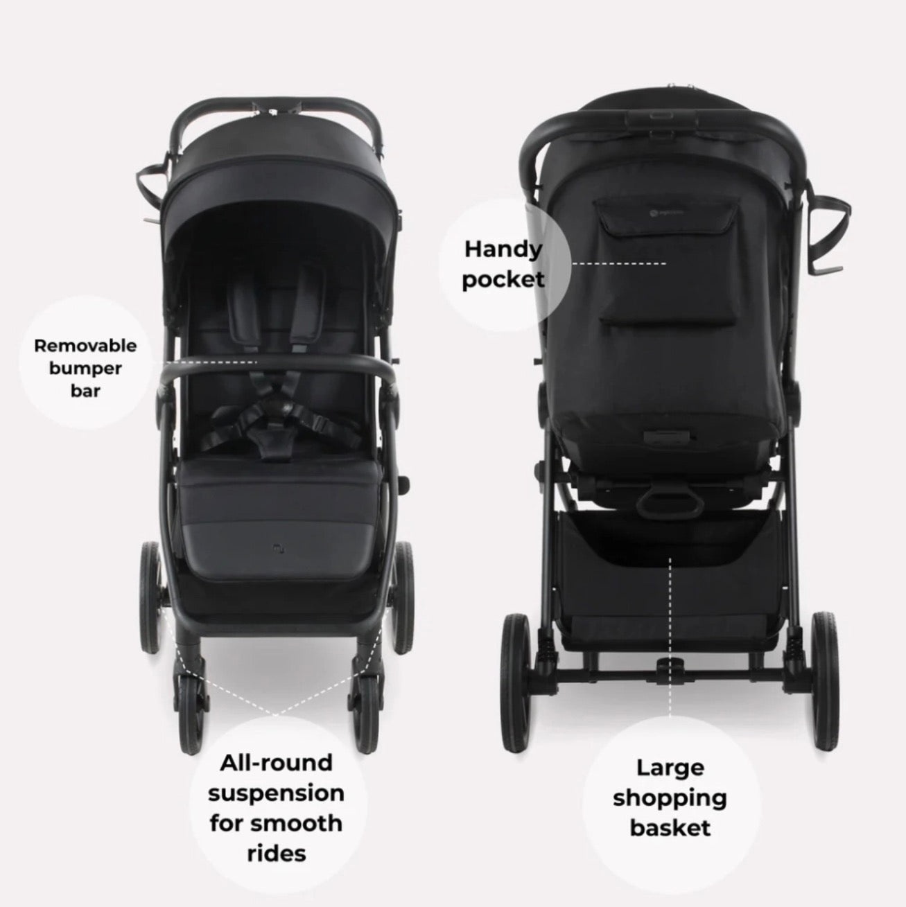 My Babiie MB170 Plus Pushchair - Black