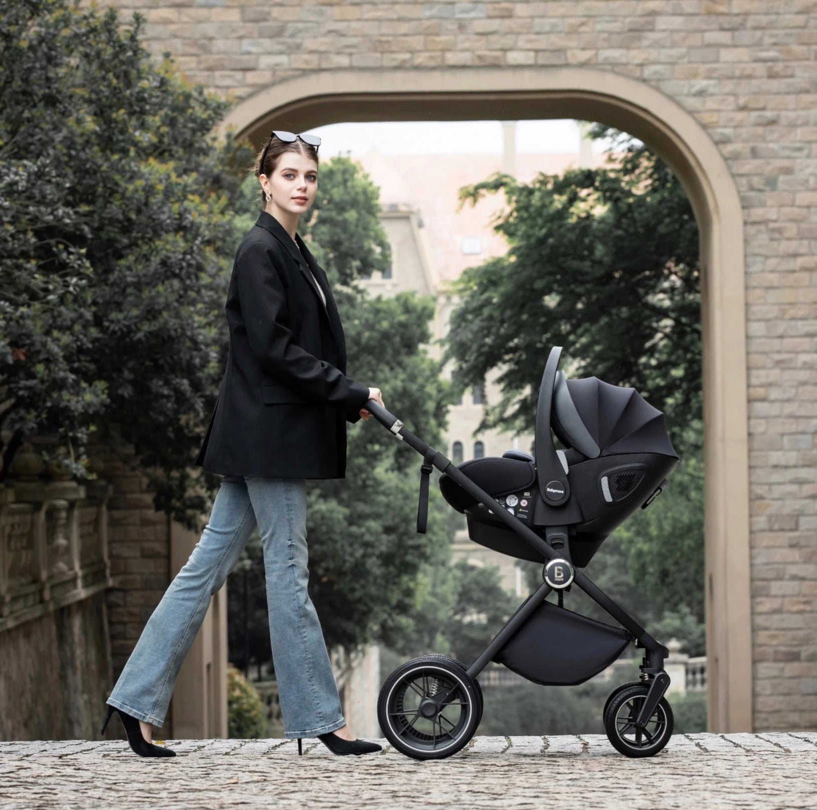 Babymore Kai Travel System Coco With Base – Forest Grey