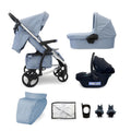 My Babiie MB200i 3in1 Travel System with i-Size Car Seat - Blue Plaid (MB200iDDBP)