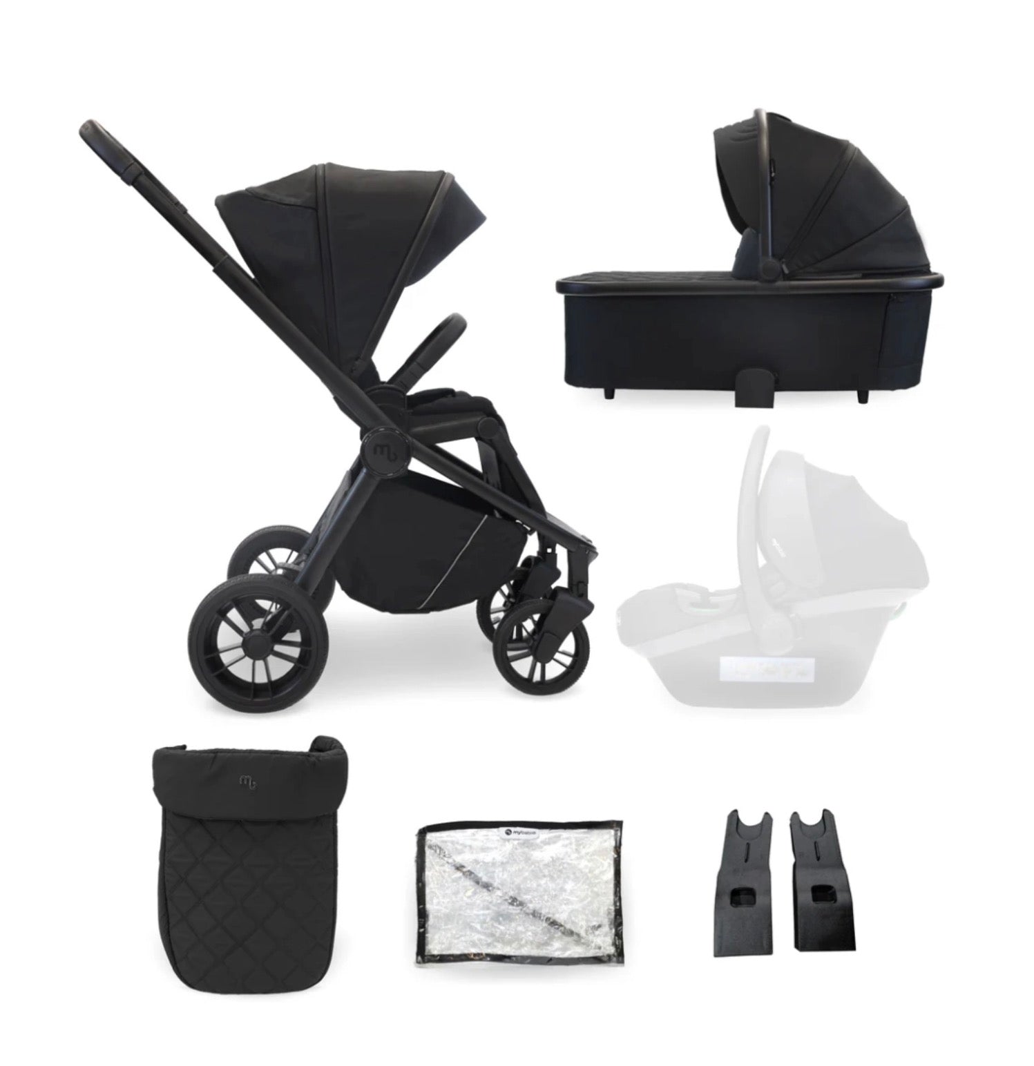 My Babiie MB450i 2in1 Pram System - Black