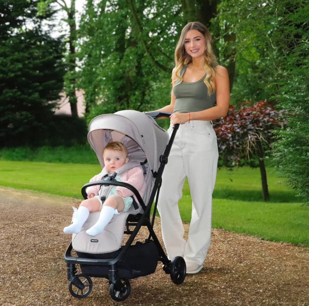 My Babiie MBX7 PLUS Auto Fold Compact Stroller - Camel (MBX7SFCA)