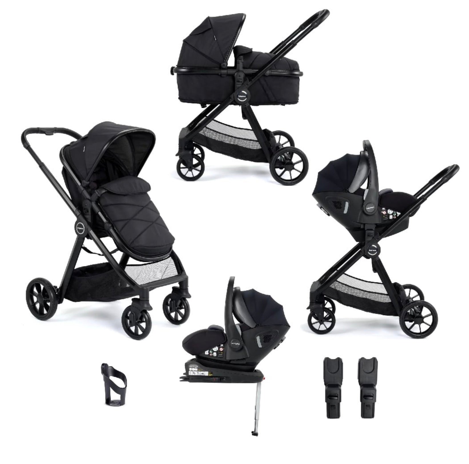 Mimi Travel System Pecan i-Size Car Seat with ISOFIX Base – Black
