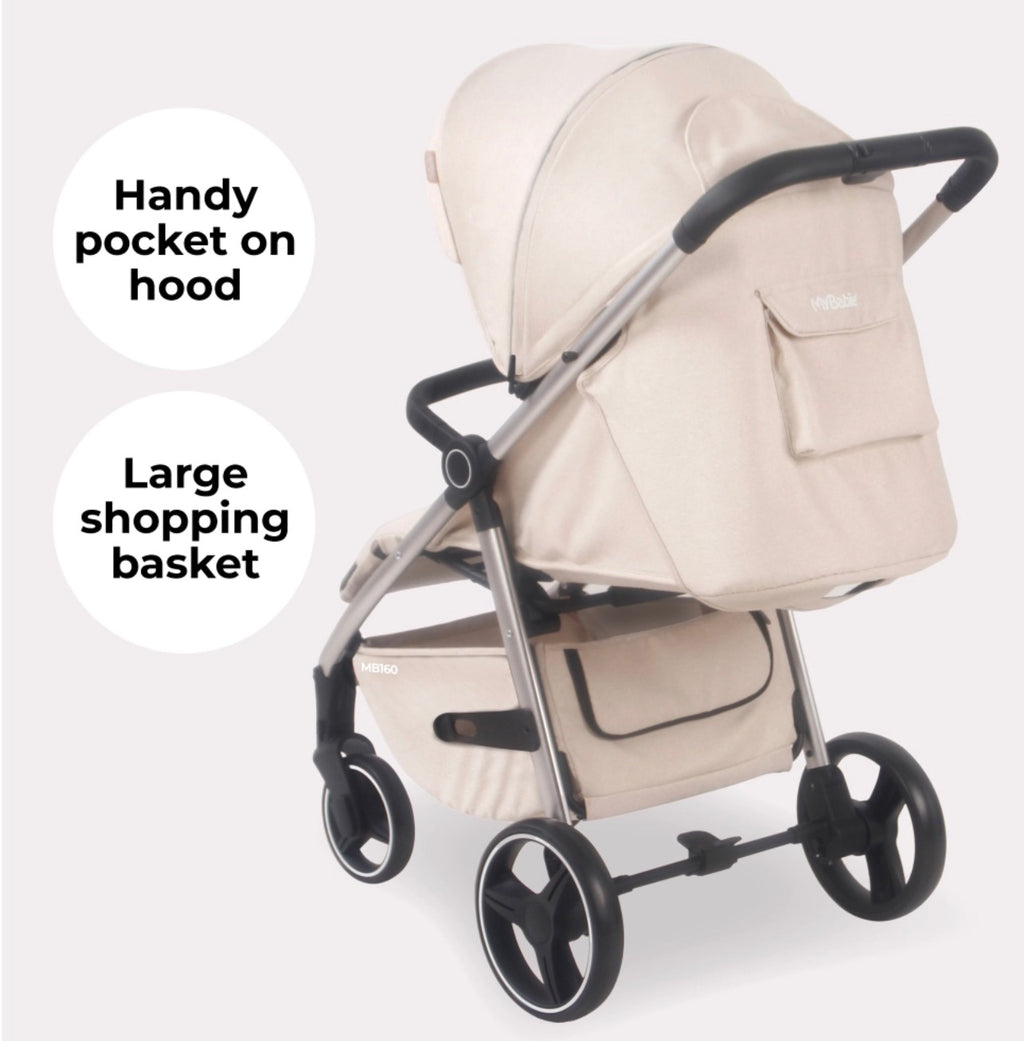 My Babiie MB160 PLUS Pushchair - Oatmeal (MB160BFBN)