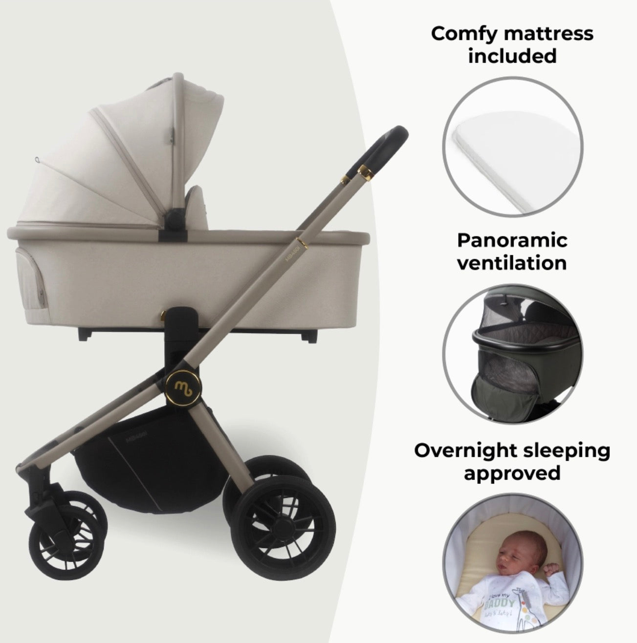 My Babiie MB450i 3 in 1 Travel System - Ivory (MB450iIV)