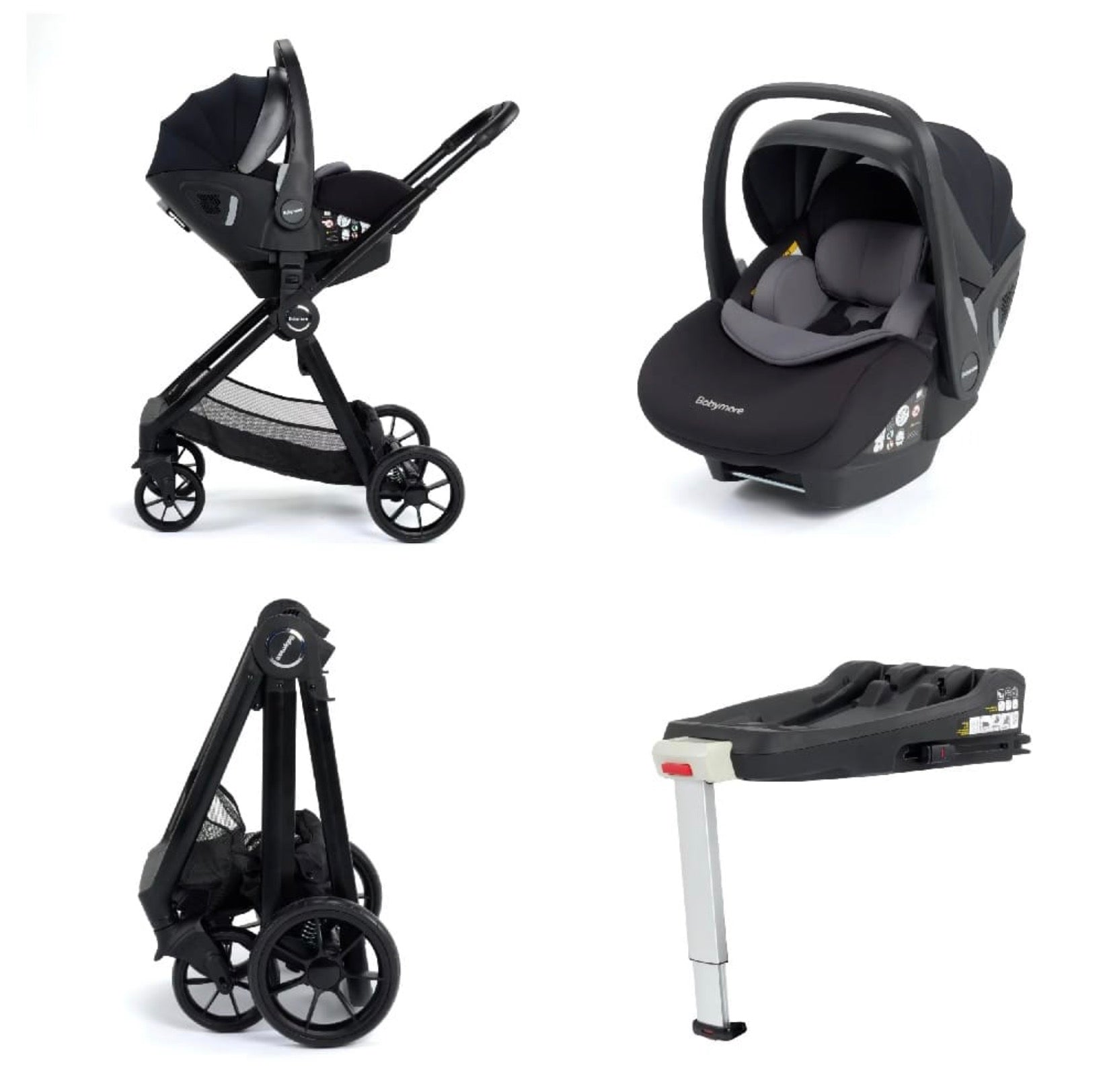 Mimi Travel System Pecan i-Size Car Seat with ISOFIX Base – Black