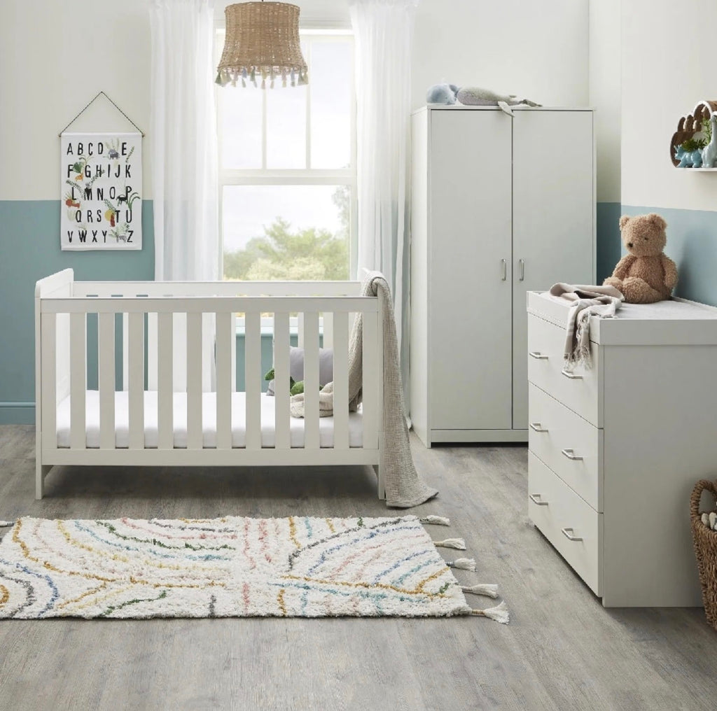 Babymore Caro 3 Piece Nursery Set – White Wash