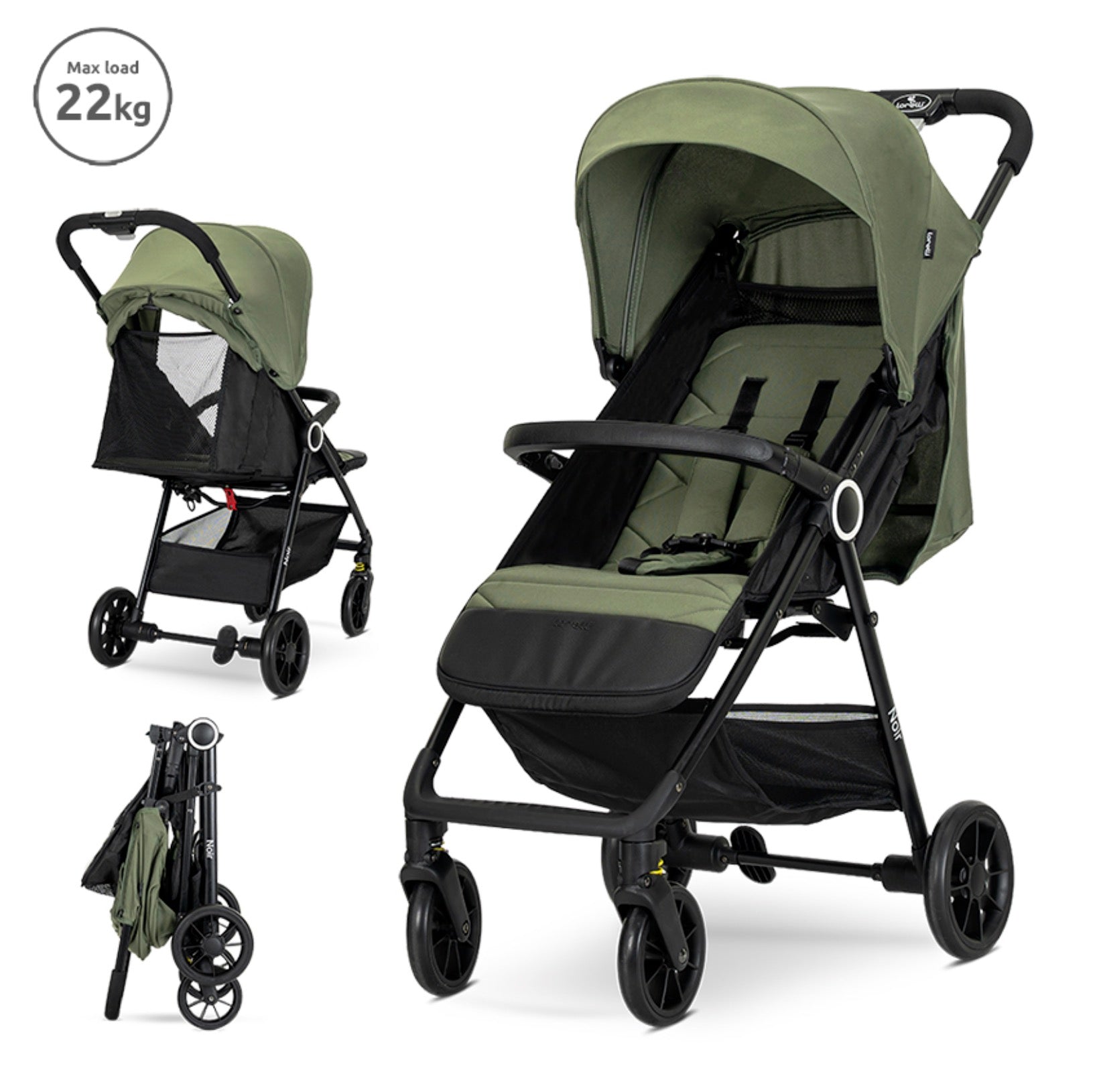 Lorelli Lightweight One Handed Fold Stroller Noir – Green