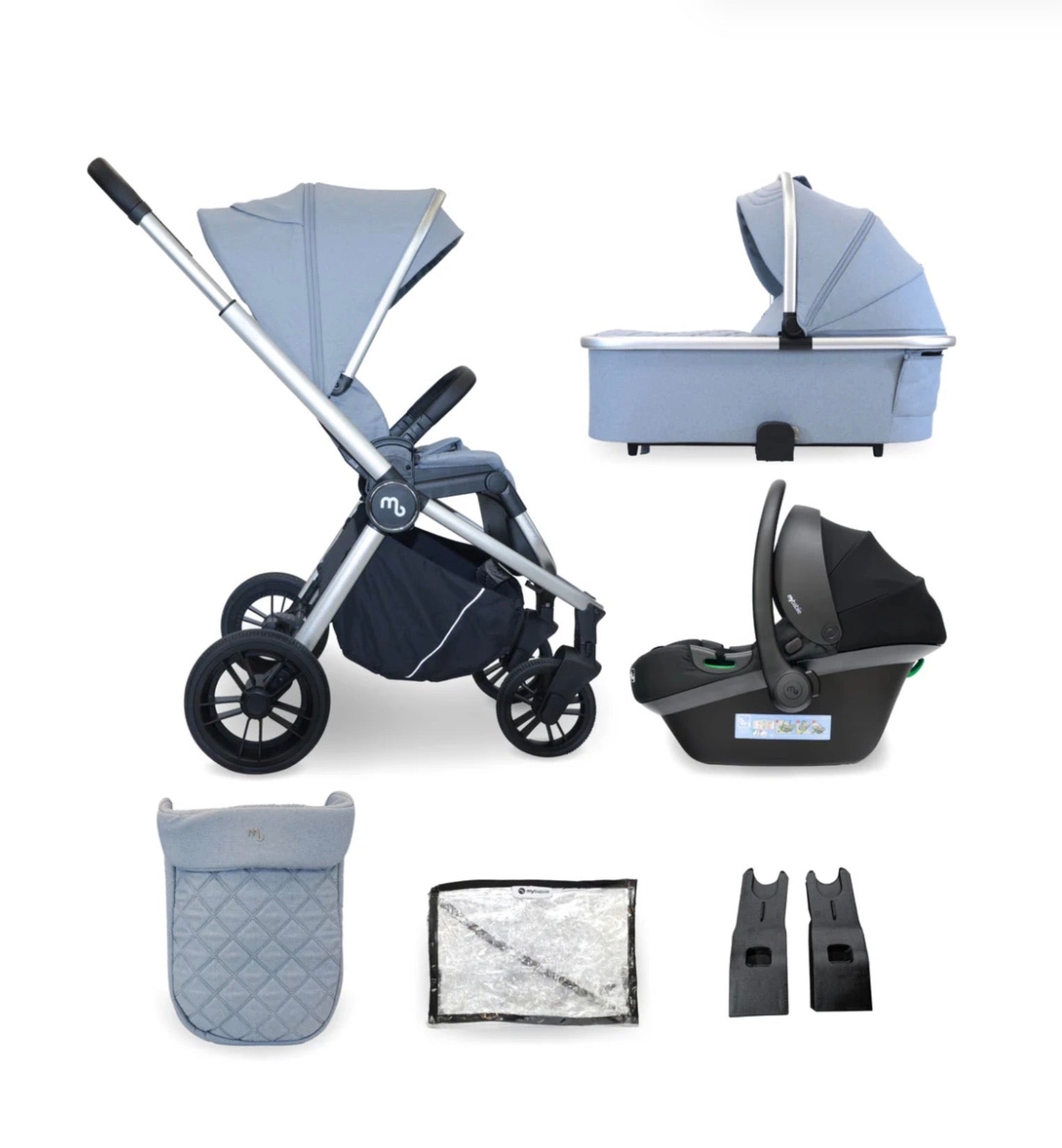 My Babiie MB450i 3 in 1 Travel System - Steel Blue (MB450iBS)