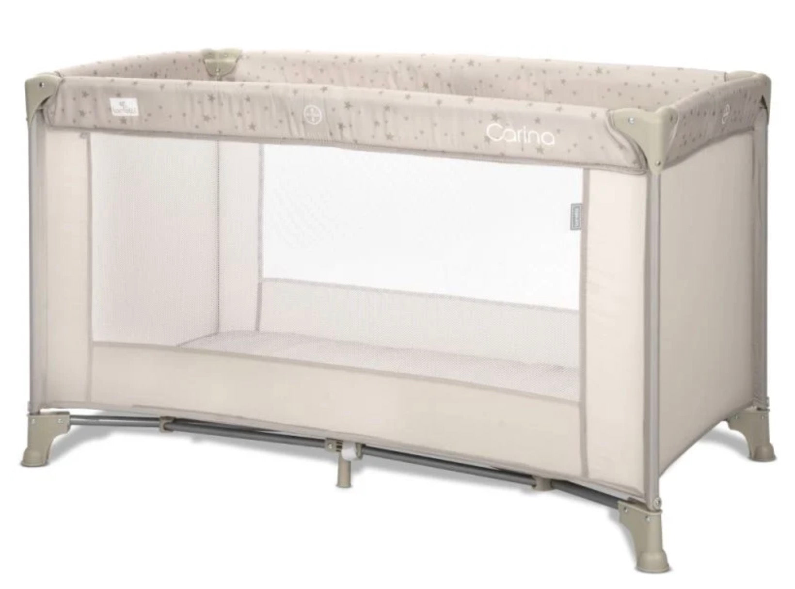 Lorelli Carina 1 Layer Travel Cot - Beige Stars