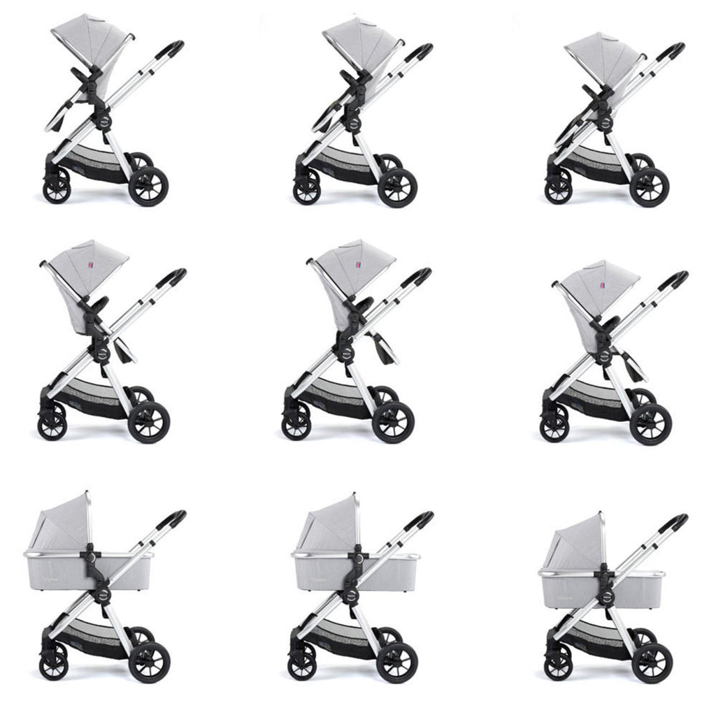 Babymore Memore V2 Pram Pushchair 11 Piece Silver Grey