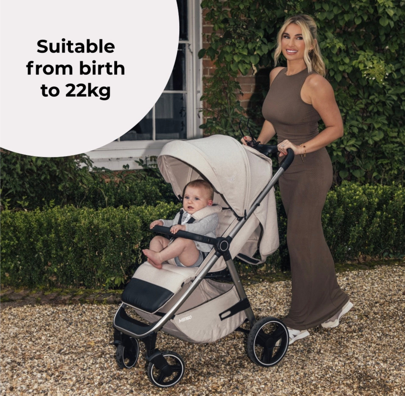 My Babiie MB160 PLUS Pushchair - Oatmeal (MB160BFBN)