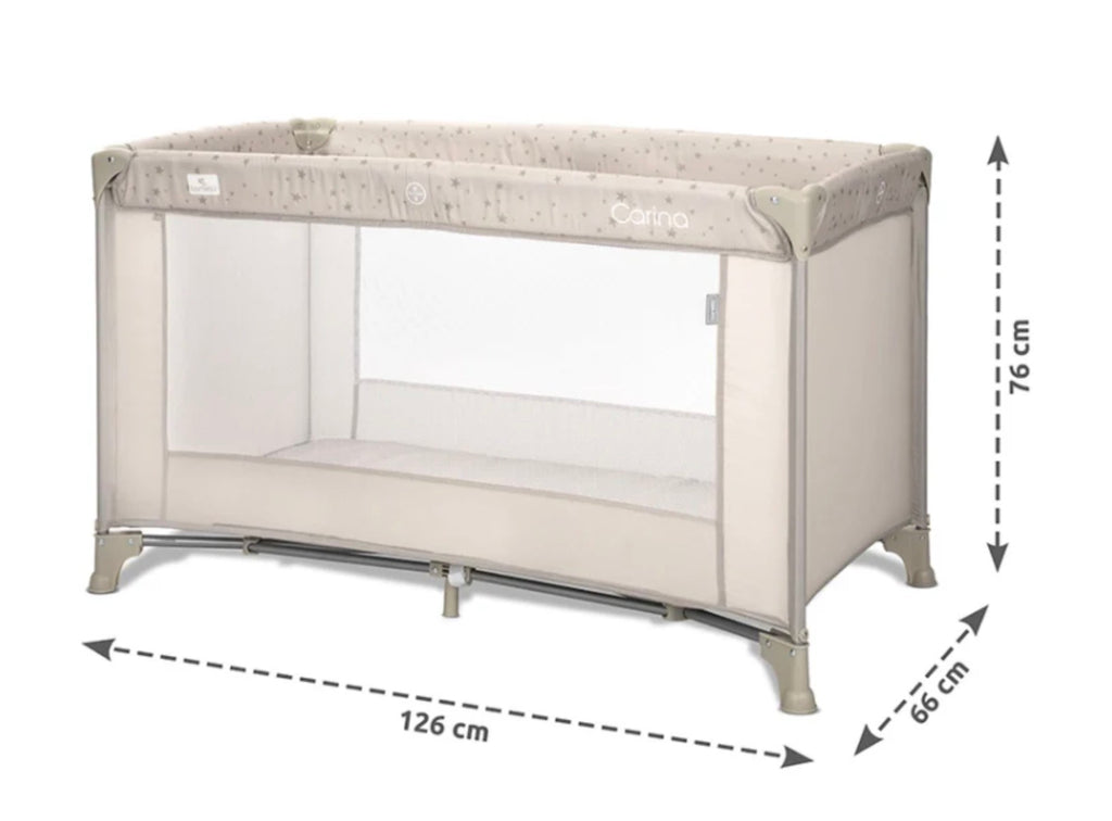 Lorelli Carina 1 Layer Travel Cot - Grey Stars