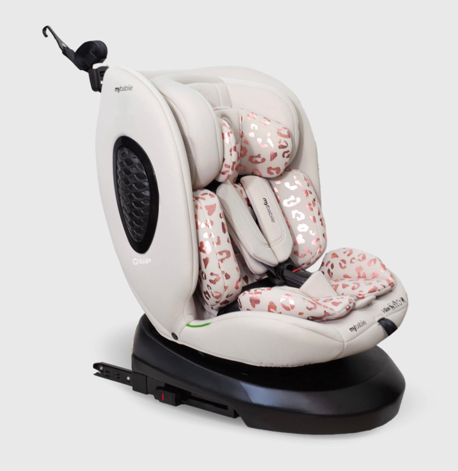 My Babiie MBCS200 Spin R129 Group 0+/1/2/3 Car Seat with Top Tether - Pink Leopard