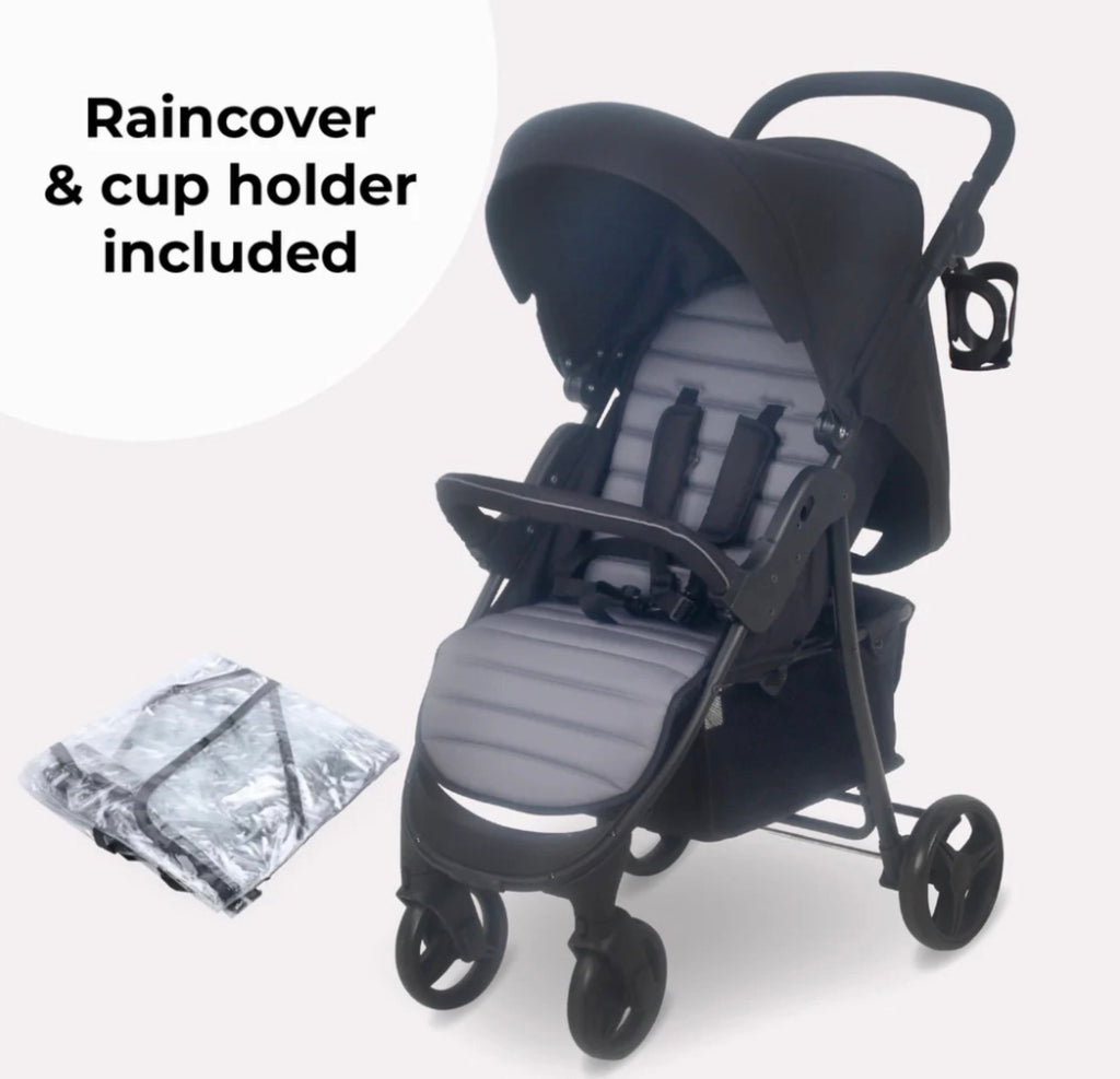 My Babiie MB30 PLUS Pushchair - Black/Grey (MB30BG)