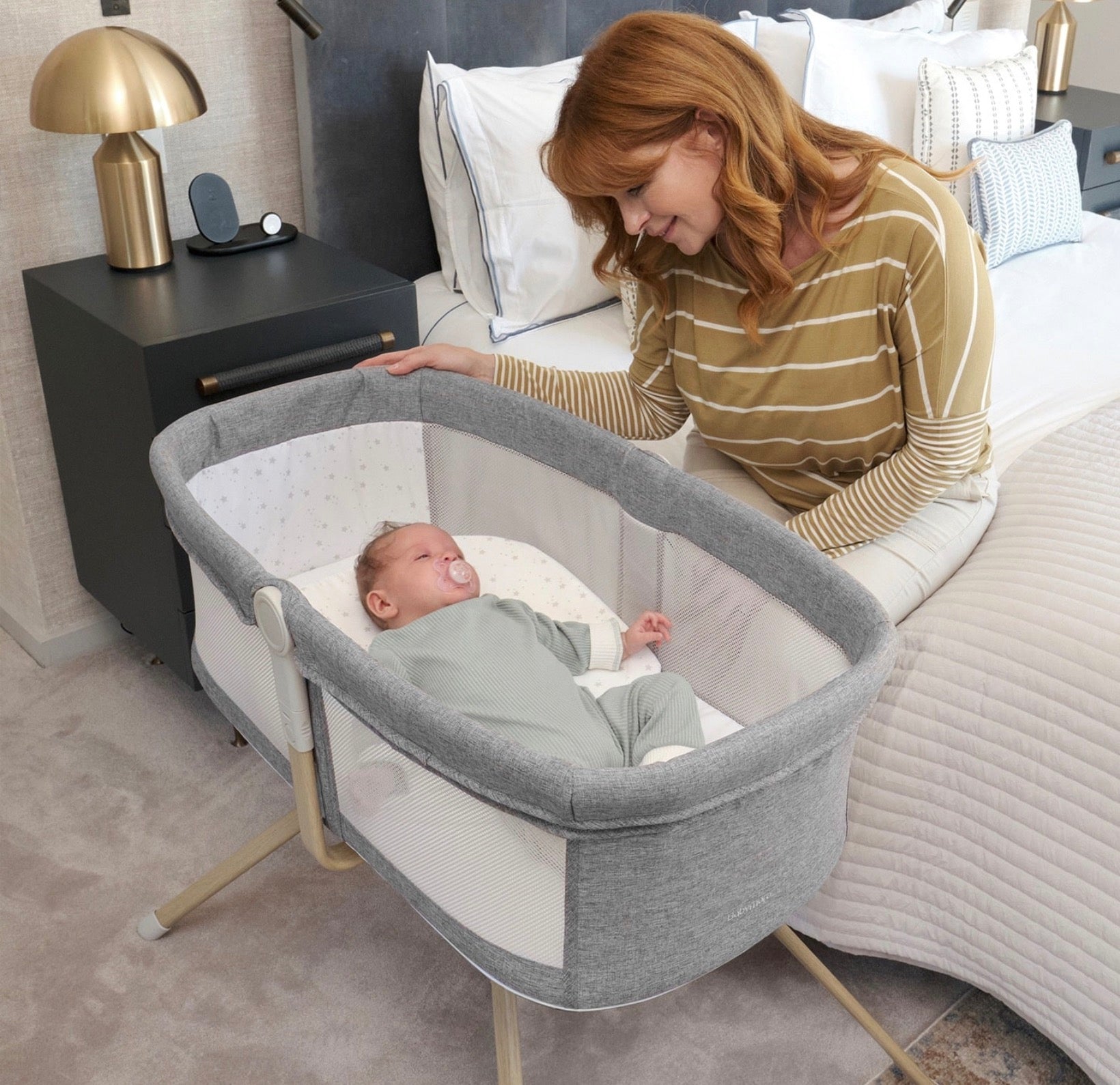 Babymore Air Motion Gliding Crib – Grey