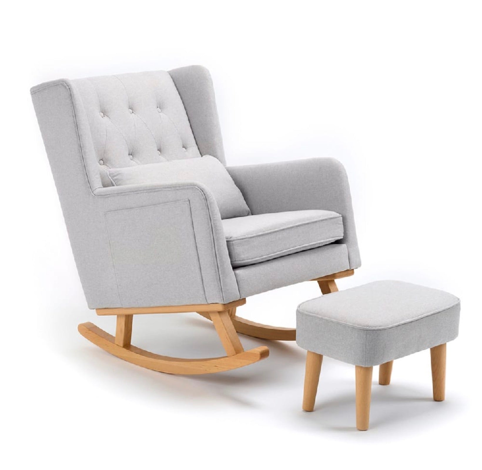 Babymore Lux Nursing Chair with Footstool – Grey