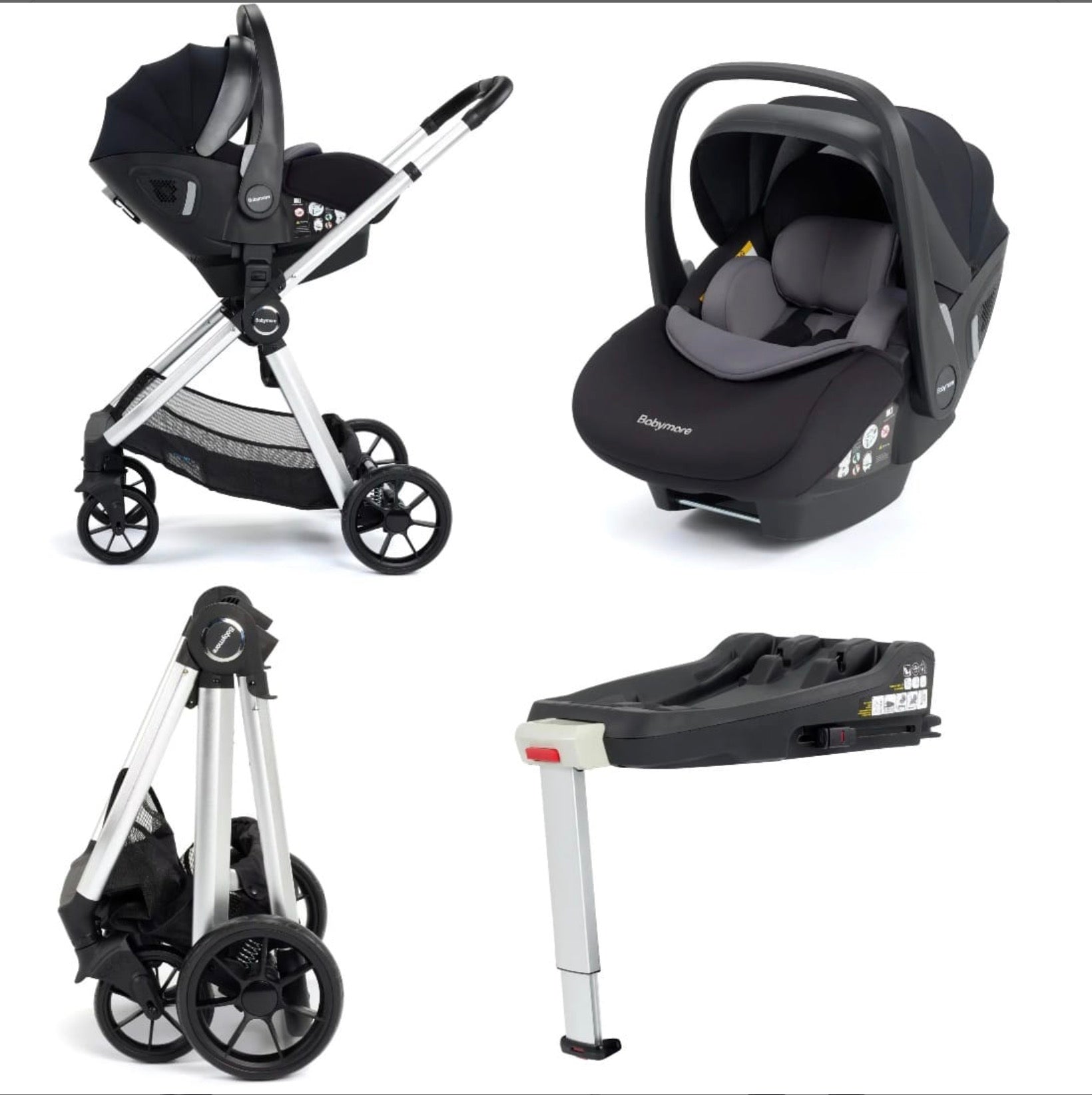 Mimi Travel System Pecan i-Size Car Seat with ISOFIX Base – Silver