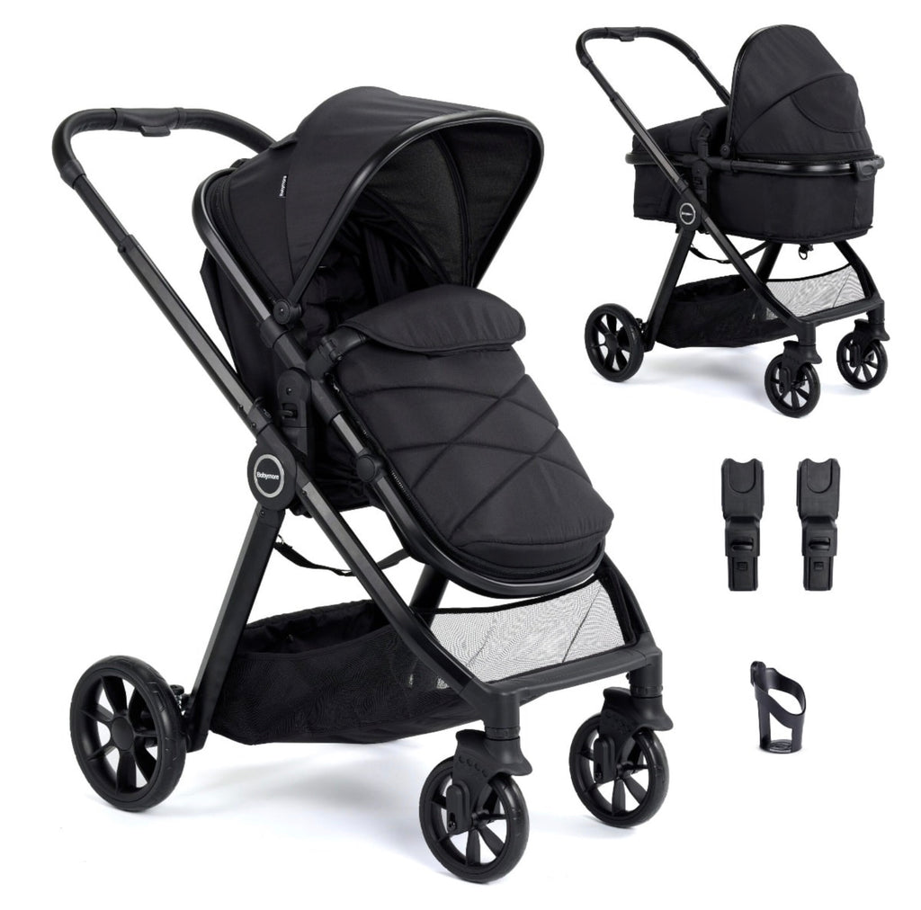 Babymore Mimi 2 in 1 Pram Pushchair – Black