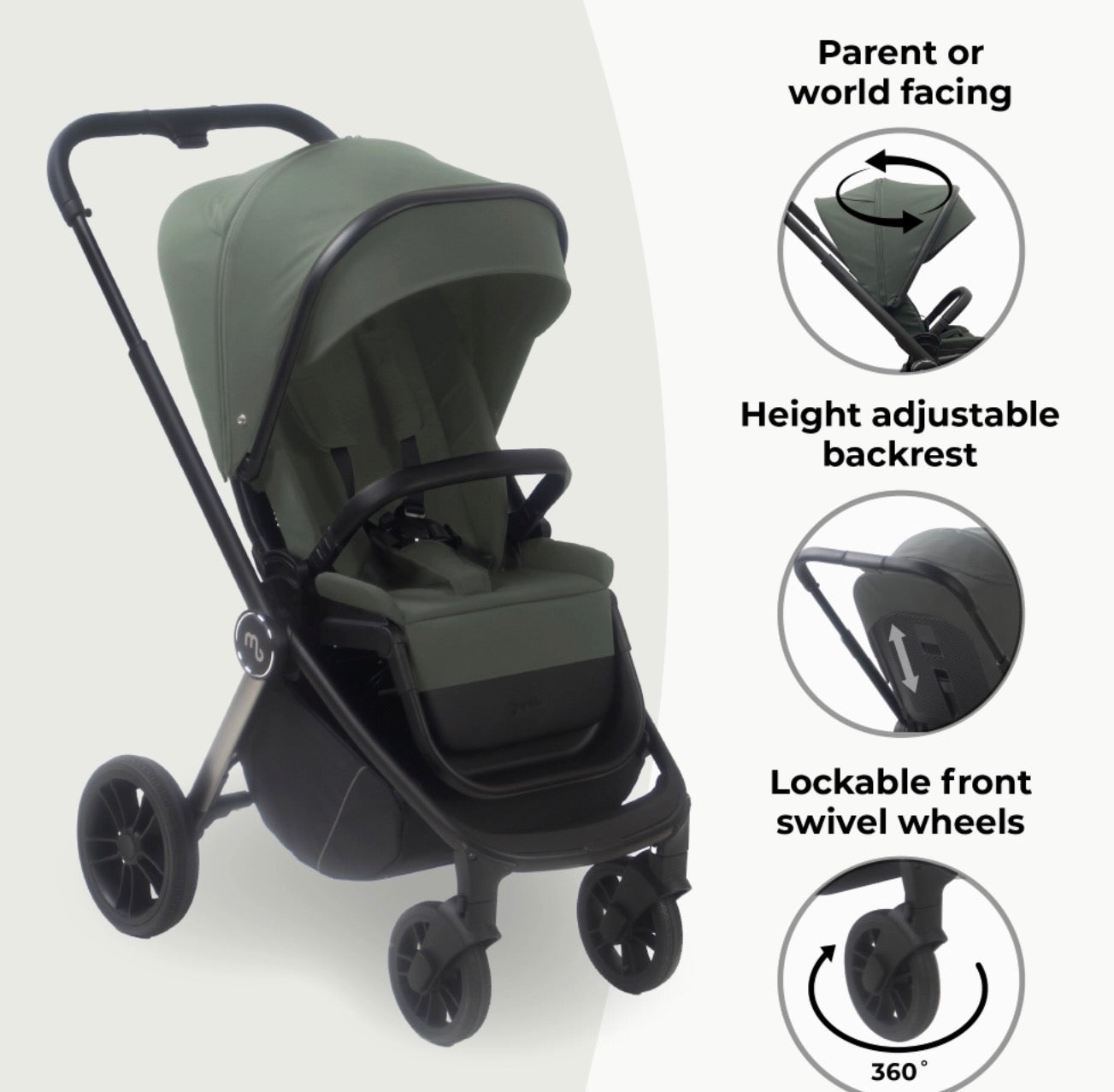 My Babiie MB450i 3 in 1 Travel System - Forest Green (MB450iSG)