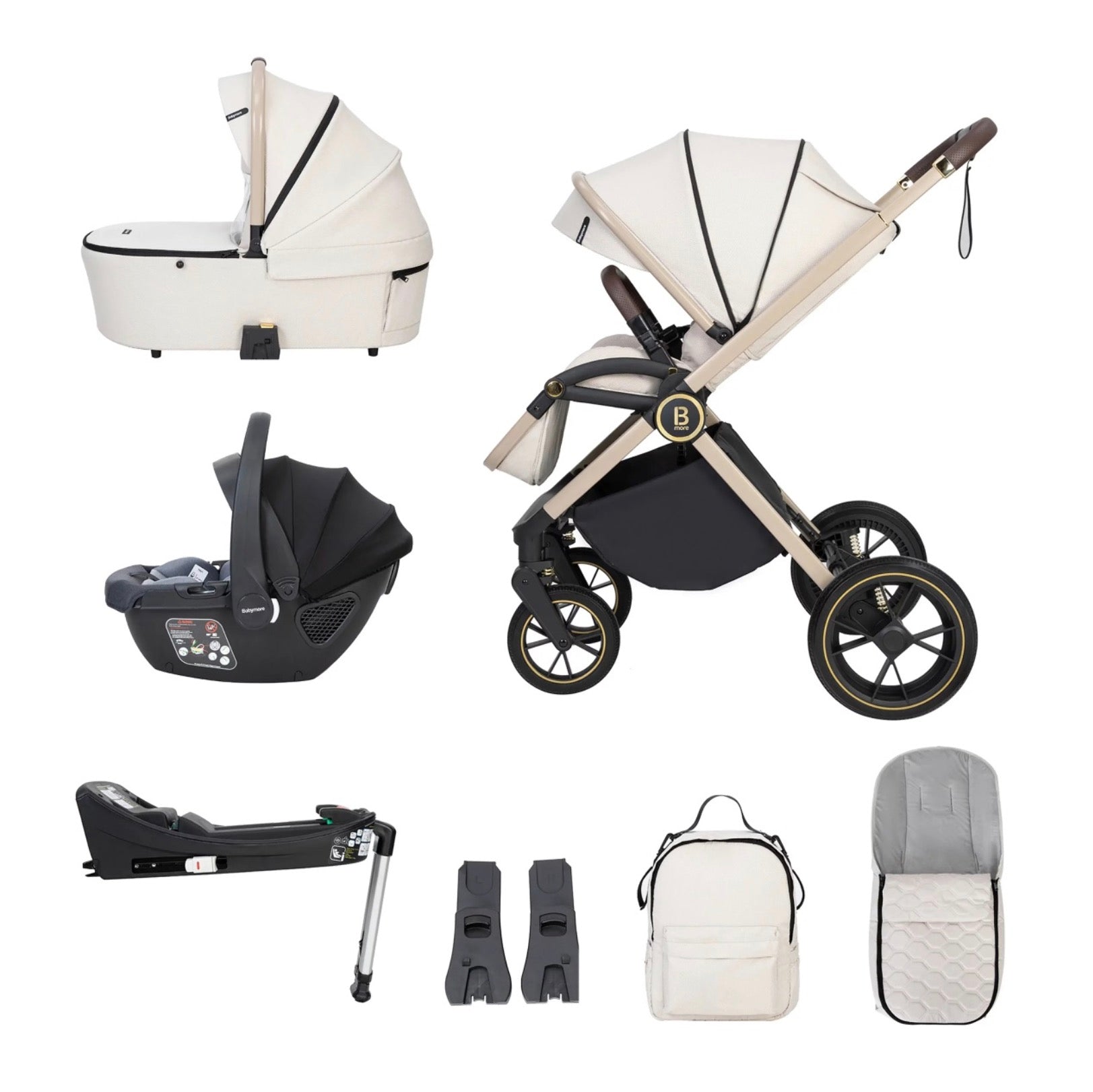 Babymore Kai Travel System Coco with Base – Sandstone