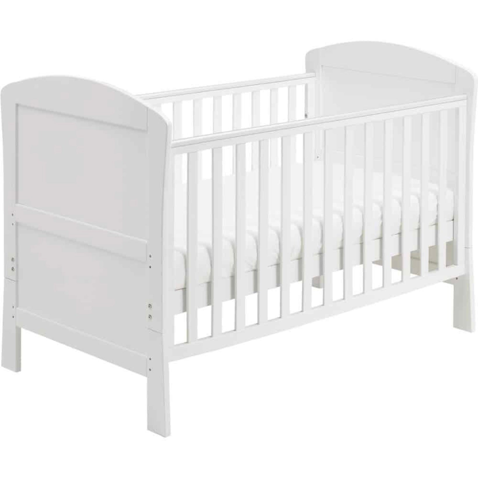 Babymore Aston Dropside Sleigh Cot Bed – White