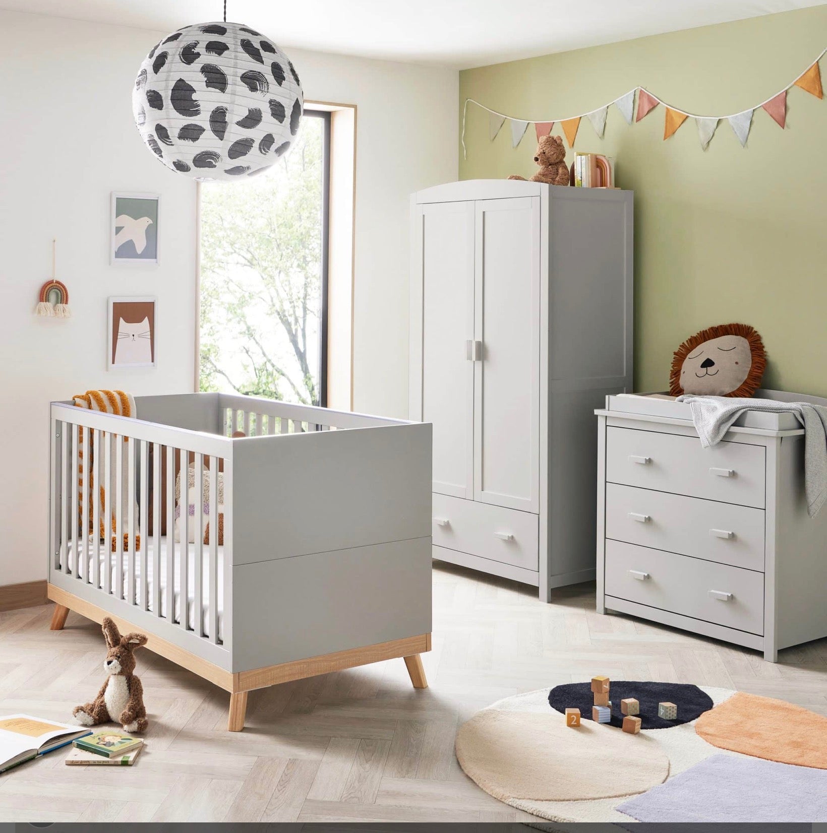 Babymore Mona 4 Piece Nursery Room Set – Grey