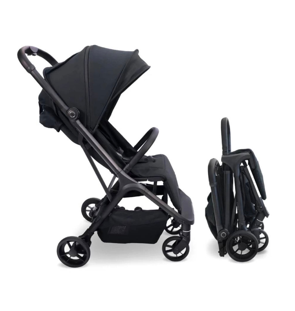 My Babiie MBX7 PLUS Auto Fold Compact Stroller - Black (MBX7DDBL)