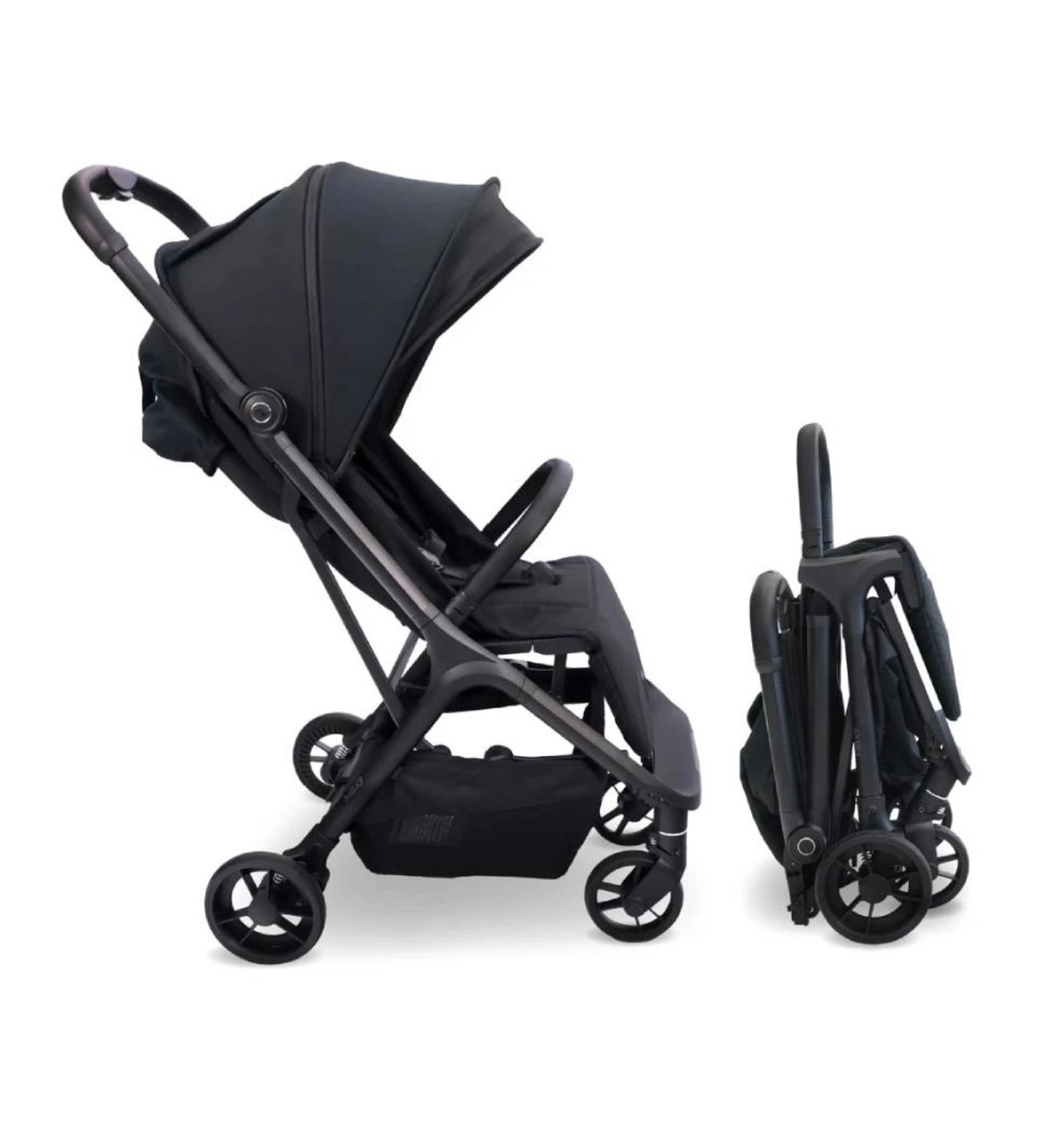 My Babiie MBX7 PLUS Auto Fold Compact Stroller - Black (MBX7DDBL)