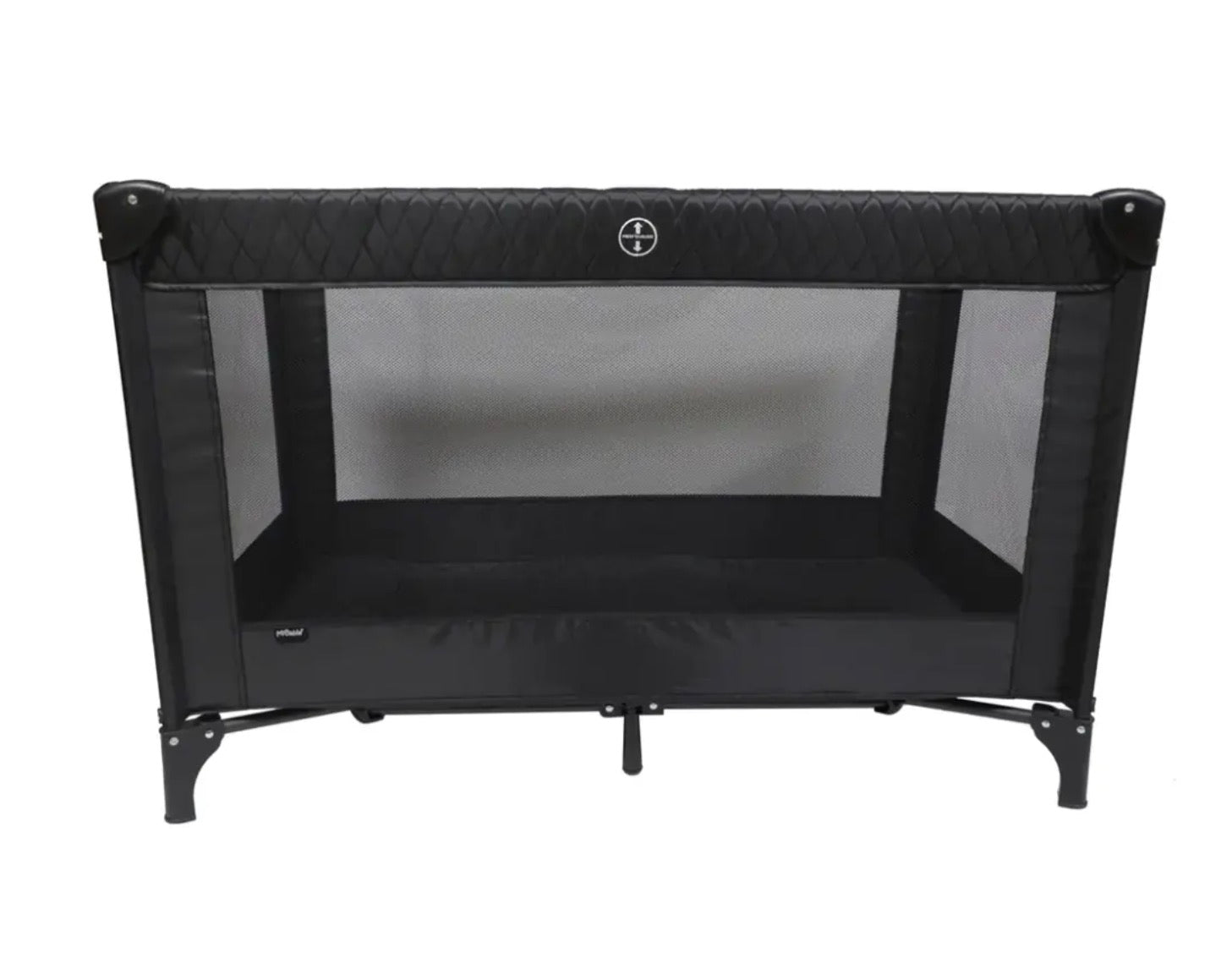 My Babiie Quilted Travel Cot - Black (MBTC1QG)