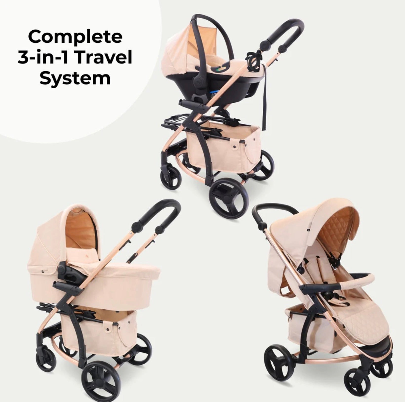 My Babiie MB200i Travel System with i-Size Car Seat – Blush