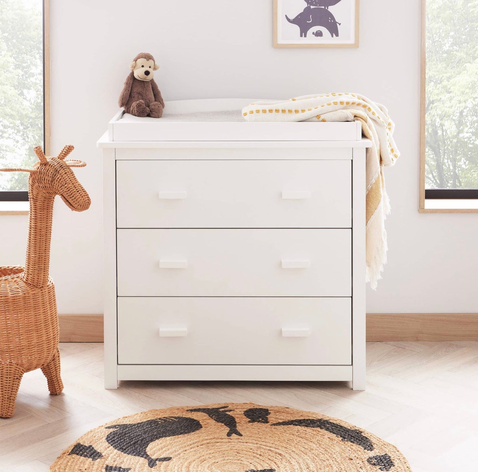 Babymore Mona 4in1 3 Piece Nursery Room Set – White