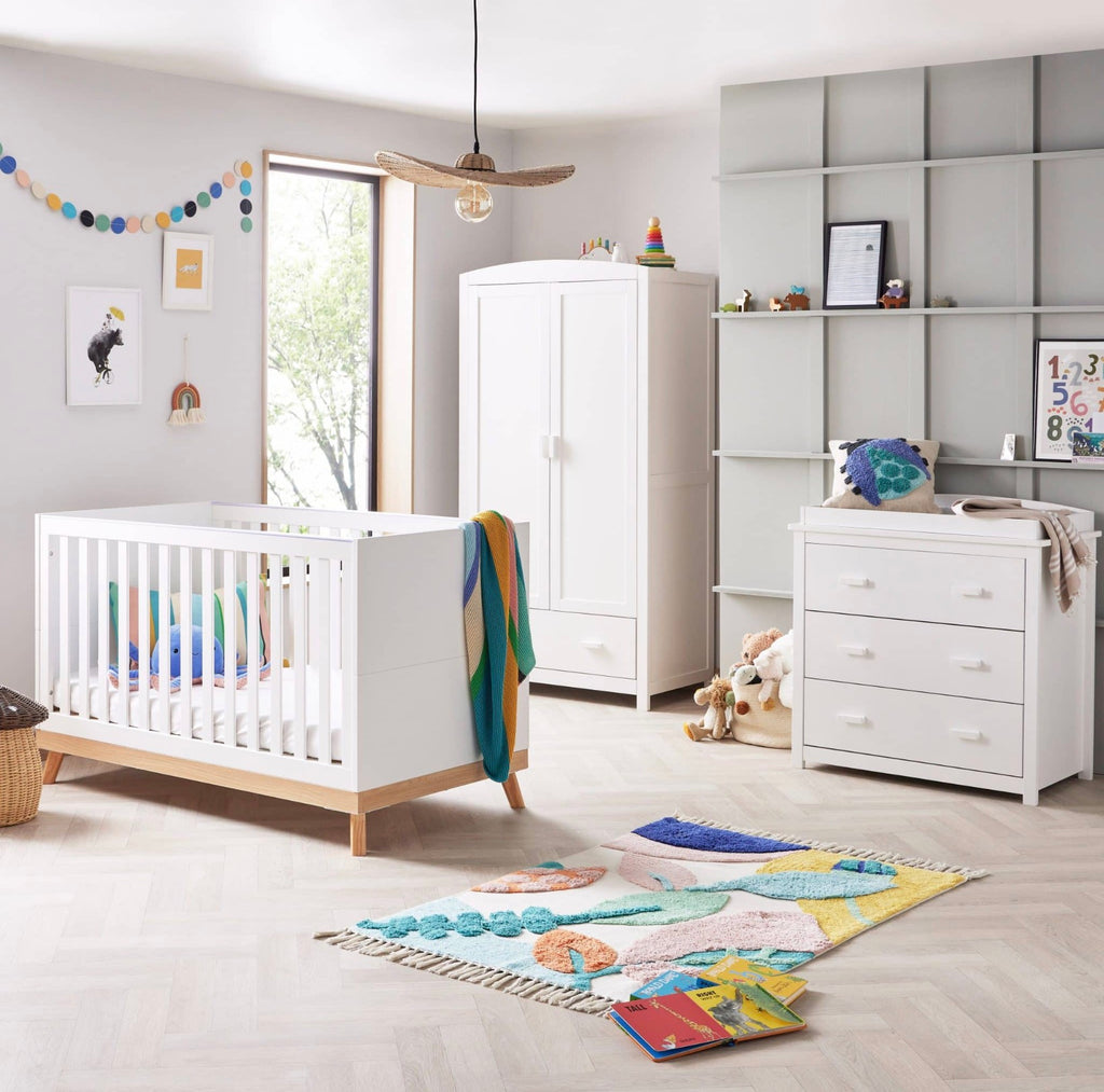 Babymore Mona 4in1 3 Piece Nursery Room Set – White